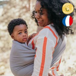 Écharpe de portage bébé en coton BIO sans nœud -  My SLING Uni , Gris Vintage - NéoBulle