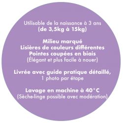 Écharpe de portage bébé en coton BIO, Classique - COULEUR, TAILLEcm - NéoBulle