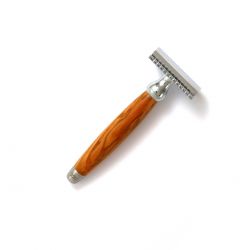Rasoir de Sécurité en bois d'Olivier & inox - Gentleman Barbier