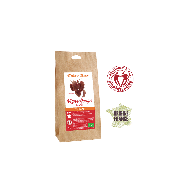Feuilles de Vigne Rouge BIO - 50g - L'Herbier de France