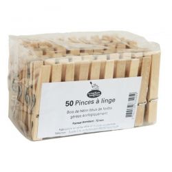 Wäscheklammern, Buchenholz - 50 Stück - La Droguerie Ecologique