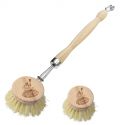 Brosse à vaisselle à l'ancienne rechargeable, en fibre 100% naturelle - 24cm - Ecodis