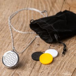Collier à parfumer Stellae en acier inoxydable, couleur Argent, avec chaine de 70cm - Innozbiz