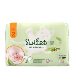 Couches pour bébé BIO & 100% suisse - Taille 2, Mini (3 à 6 kg) - 28pces - Swilet