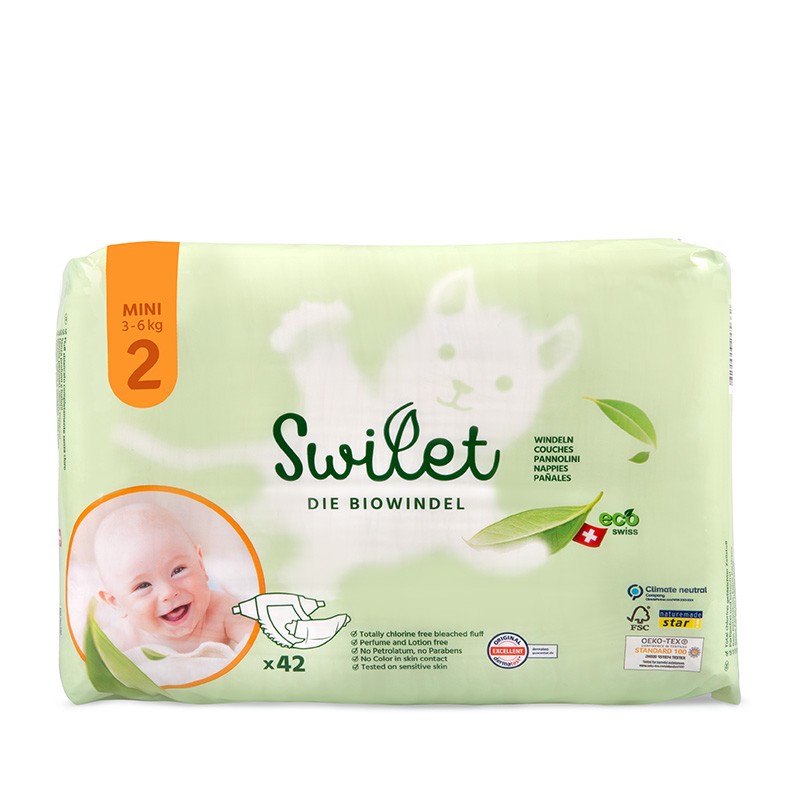 Die Biowindel - Gr. 2, Mini (3-6kg) - 28 Stk Beutel - Swilet