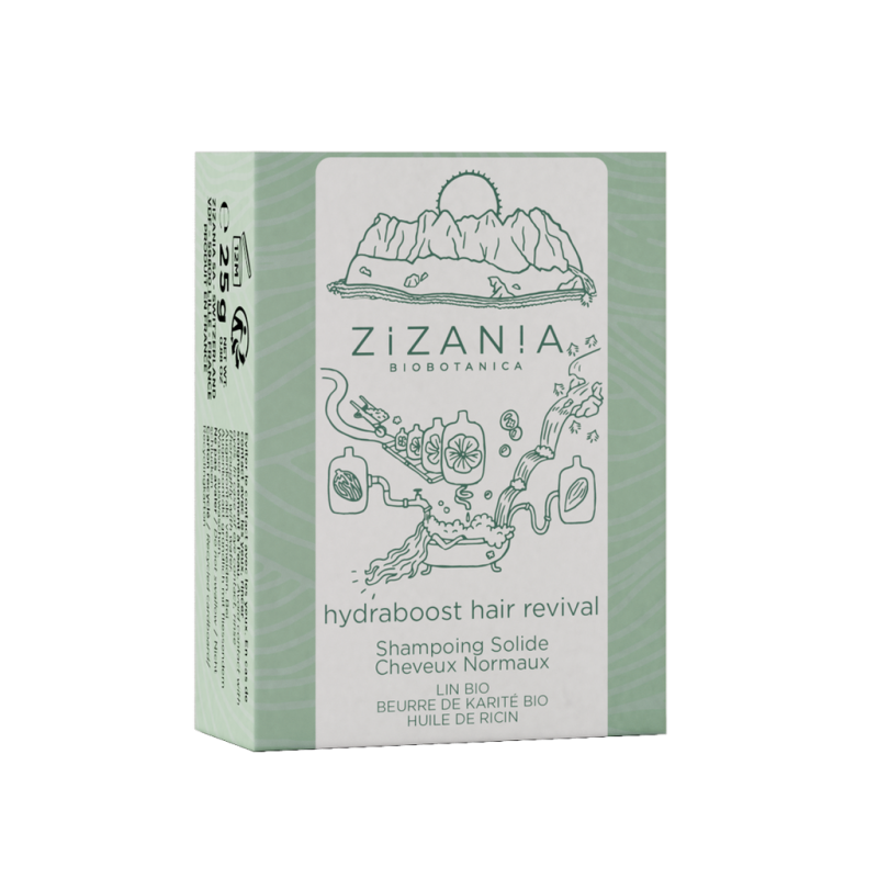 Shampoo solido svizzero - Hydraboost Hair Revival - Formato da viaggio 25g - Zizan!a