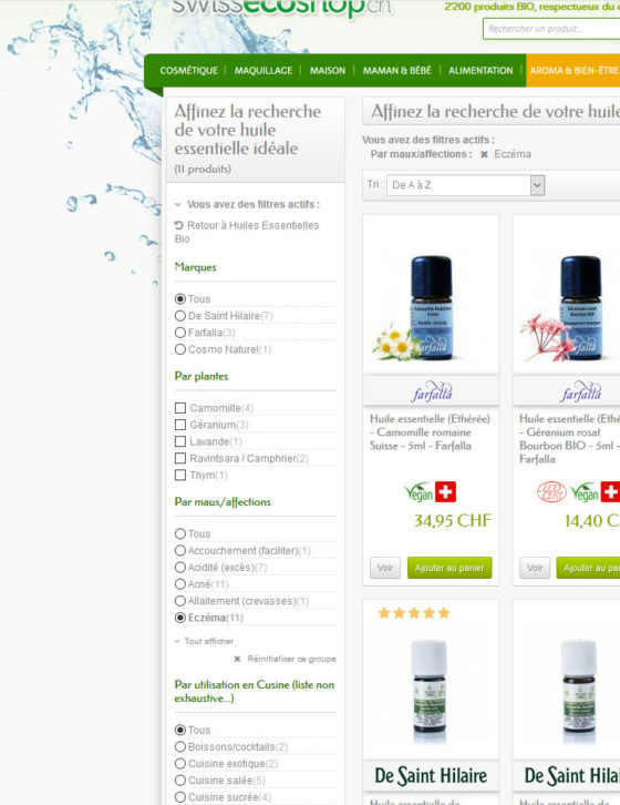 Filtre pour les huiles essentielles